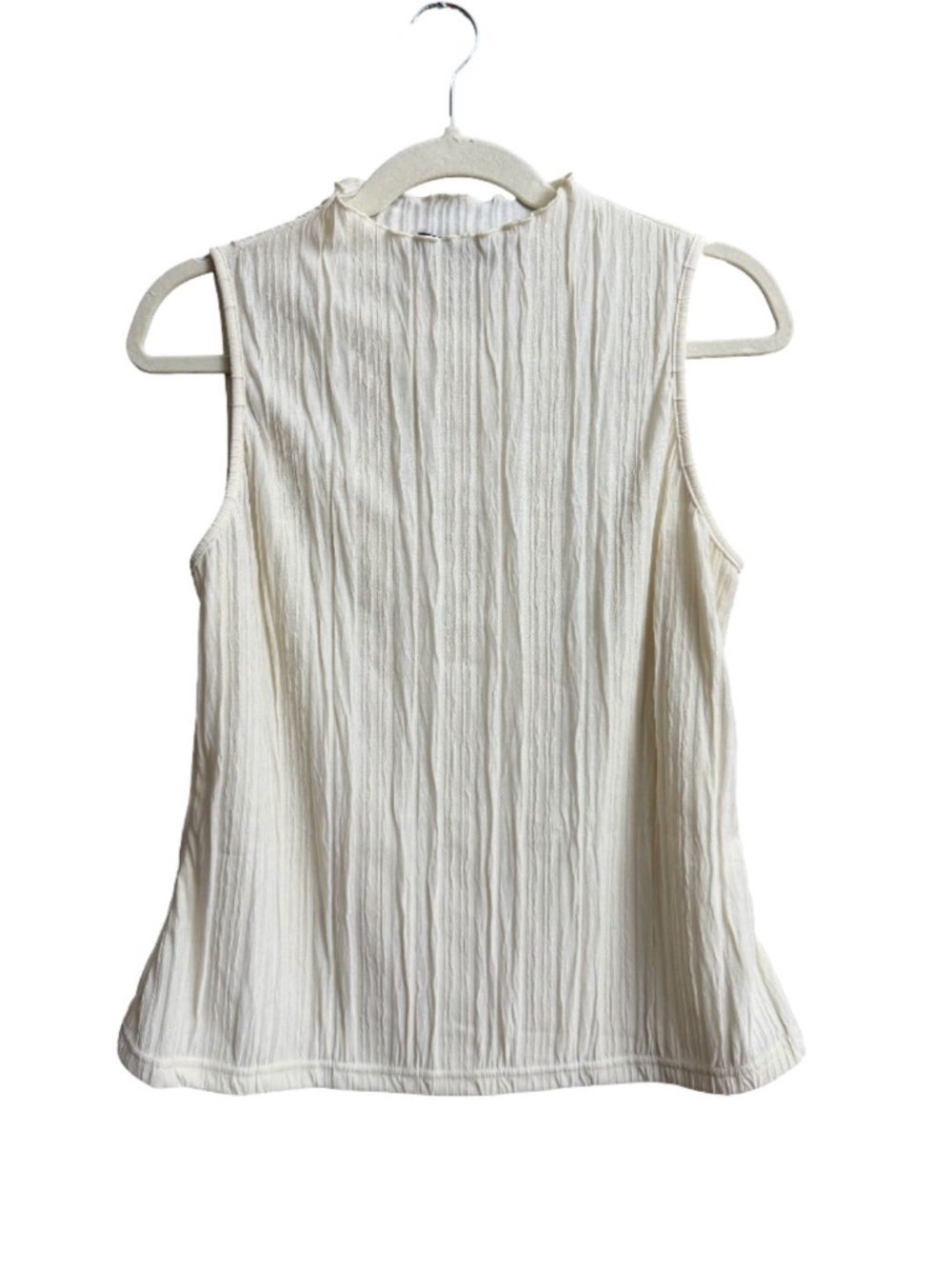 Cream Ruffle Tank Top
